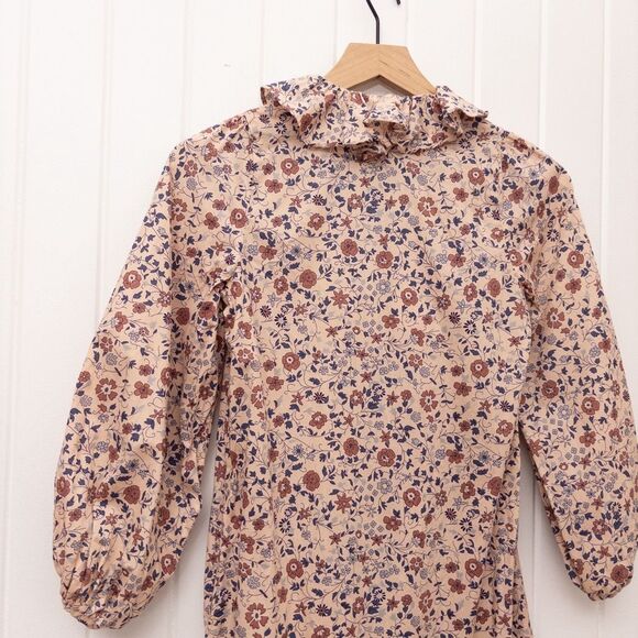 Christy Dawn Blue Maxi Dress with Bishop Sleeves and Crew Neck - Picture 9 of 11